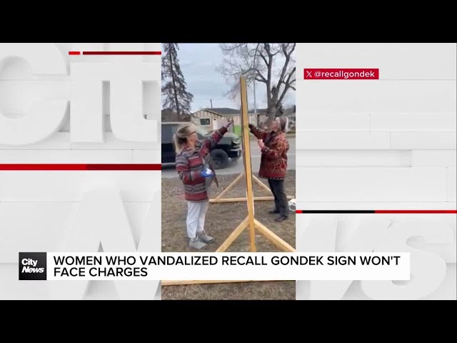 ⁣Women who vandalized recall Gondek sign won't face charges