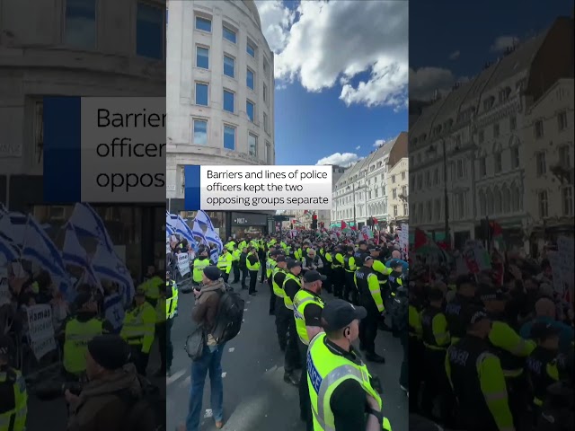 Standoff between protesters in London