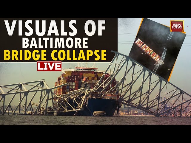 US News LIVE: Baltimore Bridge Collapse LIVE Visuals: LIVE News Of Francis Scott Key Bridge Collapse