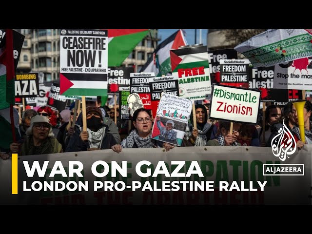 Thousands of pro-Palestine protesters march in London calling for Gaza ceasefire