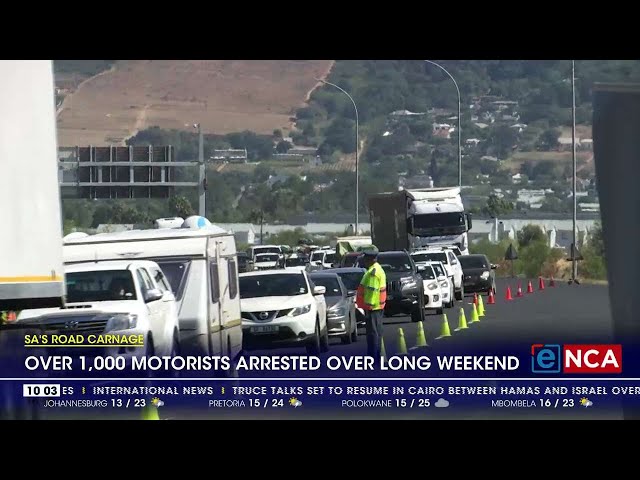 ⁣Over 1000 motorists arrested over long weekend
