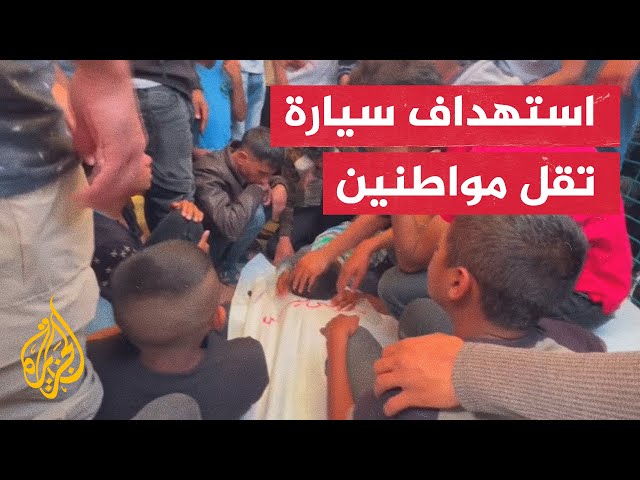 استشهاد 11 فلسطينيا في قصف إسرائيلي استهدف سيارة تقل مواطنين بخان يونس