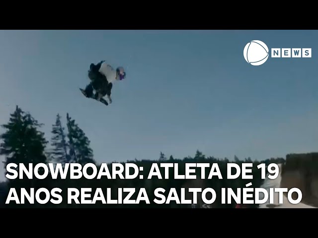 Atleta de 19 anos de snowboard realiza salto inédito