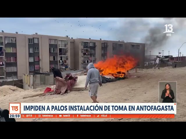 Vecinos impiden a palos instalación de toma en Antofagasta