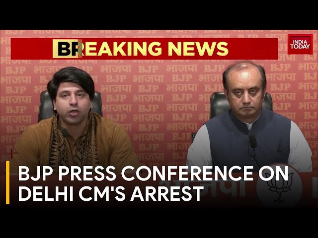 BJP Holds Press Conference After Arvind Kejriwal Sent To 15 Days Judicial Custody