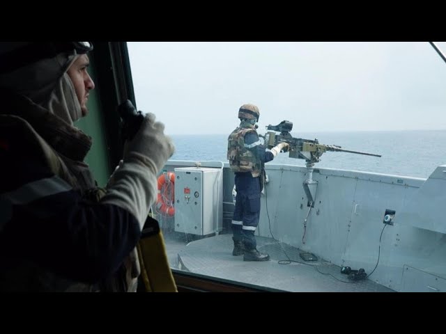 ⁣Mer Rouge : à bord d'une frégate française protégeant les navires des attaques des Houthis