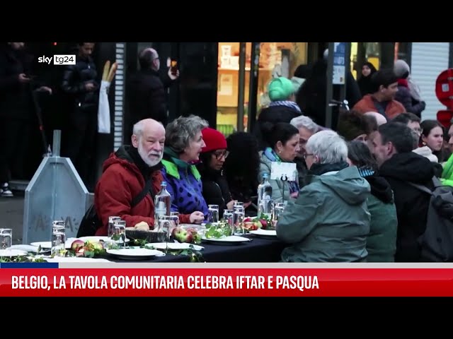 Ad Anversa tavola di 2 km per festeggiare Iftar e Pasqua