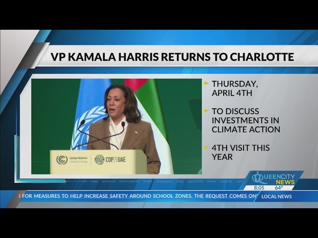 VP Kamala Harris is set to visit Charlotte this week