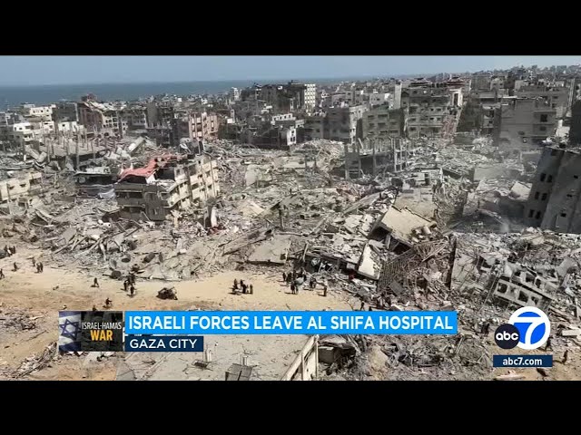 New images show the aftermath of raids as Israeli forces leave Al-Shifa Hospital