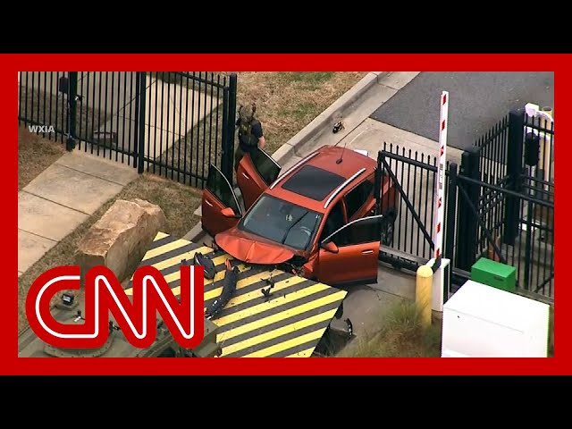 Aerial video shows scene after SUV rams gate at FBI’s Atlanta office