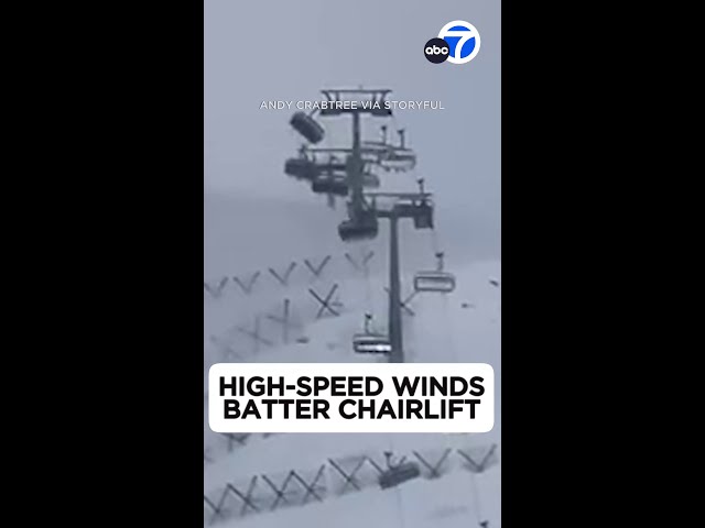 High-speed winds batter chairlift in Italy resort