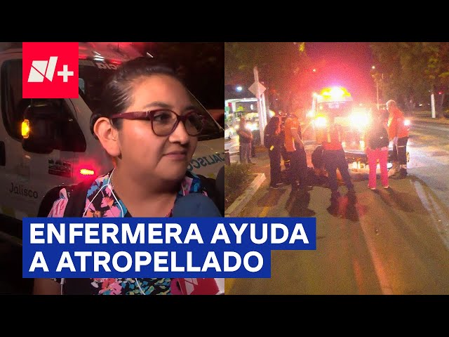 Enfermera esperaba el camión y auxilia a un atropellado - N+