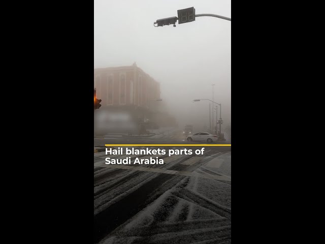 Hail blankets parts of Saudi Arabia | AJ #shorts