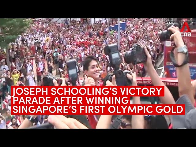 A look back at Joseph Schooling's victory parade after his historic 2016 Olympic win