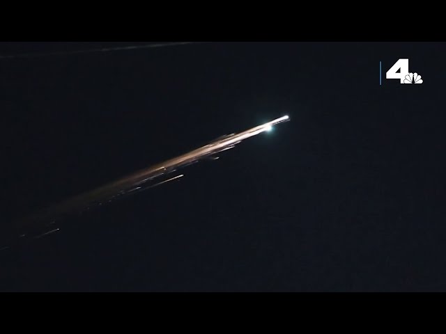 Streak of fiery light appears over Los Angeles