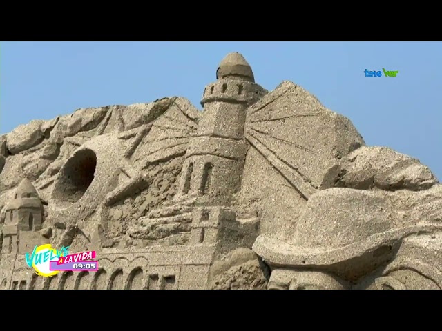 Un atractivo que llamo la atención fue la monumental escultura de arena en playa Martí.