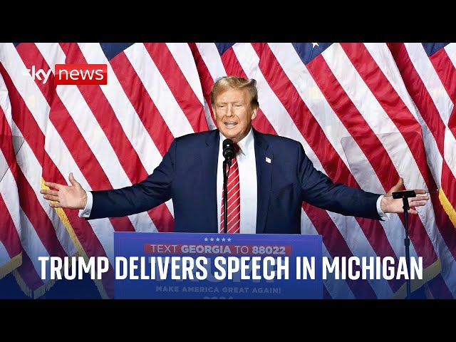 Donald Trump delivers speech in Michigan