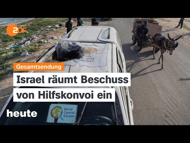 heute 19:00 Uhr vom 02.04.2024 Israel Angriff Hilfskonvoi, sinkende Inflation, Köhlbrandbrücke