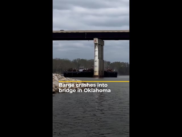 Barge crashes into bridge in Oklahoma | AJ #shorts