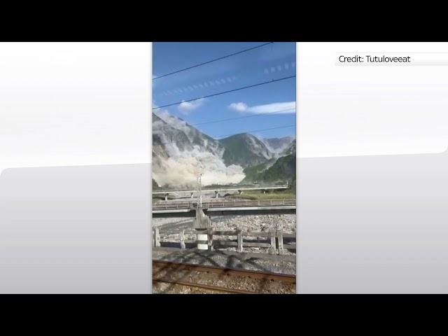 ⁣Taiwan, il video di una frana a Hualien dopo il terremoto