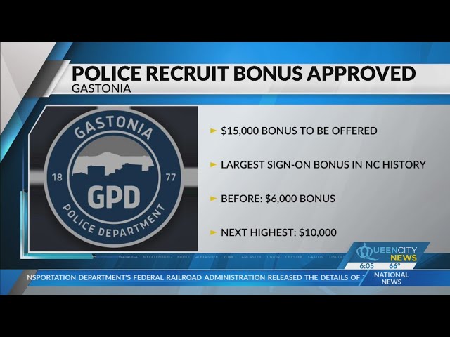 ⁣Gastonia approves record-breaking bonus for officers