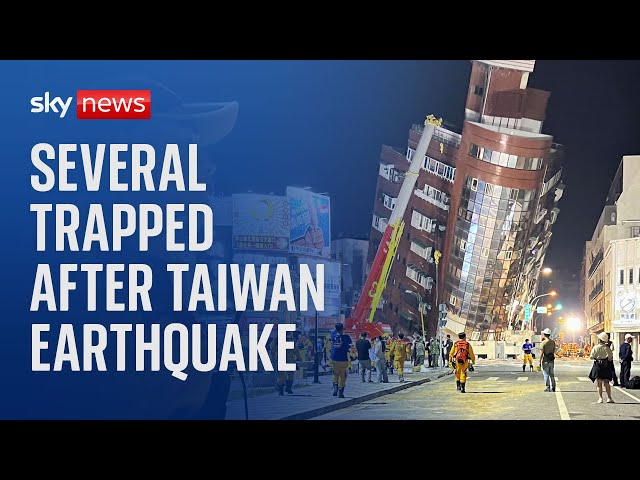 Taiwan earthquake: More than 130 people trapped, authorities say