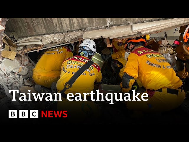 Rescue efforts continue in Taiwan with more than 800 injured in earthquake | BBC News