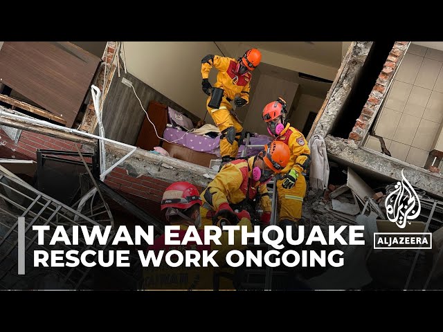 Taiwan earthquake: Buildings toppled, rescuers searching rubble