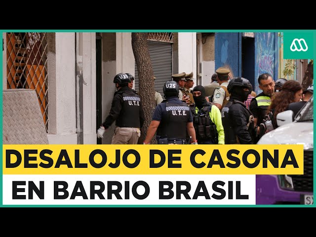 Nuevo desalojo de casona en barrio Brasil: Mantenía extraños mensajes en sus paredes