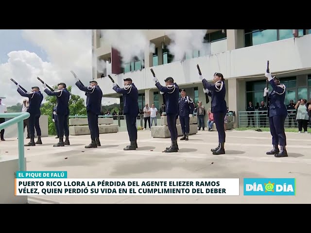 “Honor por tu valentía”: Policía y familiares se despiden del agente Eliezer Ramos Vélez