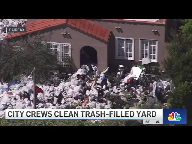 City crews clean trash-filled Fairfax yard