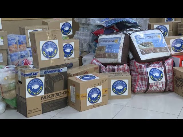⁣Гумпомощь доставили пострадавшим от паводков жителям Кокшетау