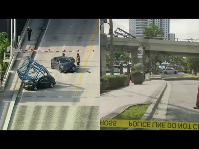 1 dead, 3 others injured after part of crane falls on Fort Lauderdale bridge