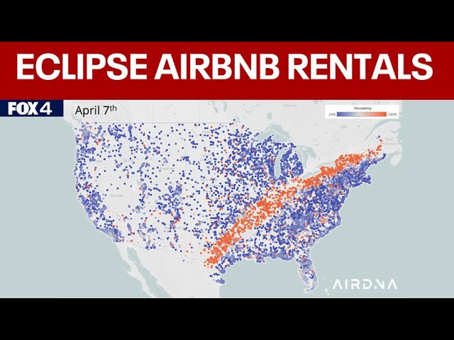 2024 Solar Eclipse: Short-term rentals along path of totality almost completely booked