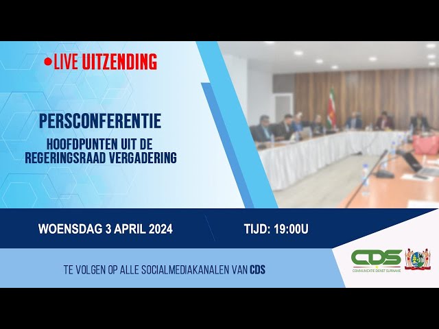 PERSCONFERENTIE HOOFDPUNTEN UIT DE REGERINGSRAAD VERGADERING 3-4-2024