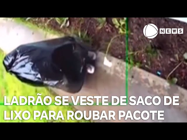 Ladrão se veste de saco de lixo para roubar encomenda