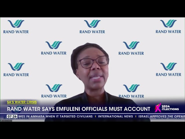 Rand water says Emfuleni officials must account