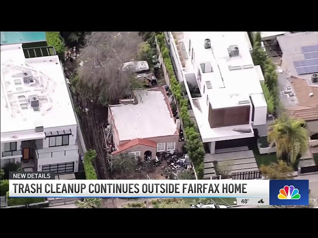 LA crews make progress on trashed home in Fairfax