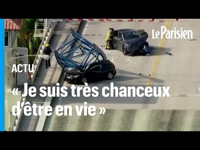 Floride : un morceau de grue tombe et écrase deux voitures sur un pont, un ouvrier tué