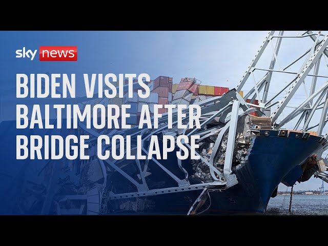 Watch live: Biden visits Baltimore following the deadly collapse of the Francis Scott Key Bridge