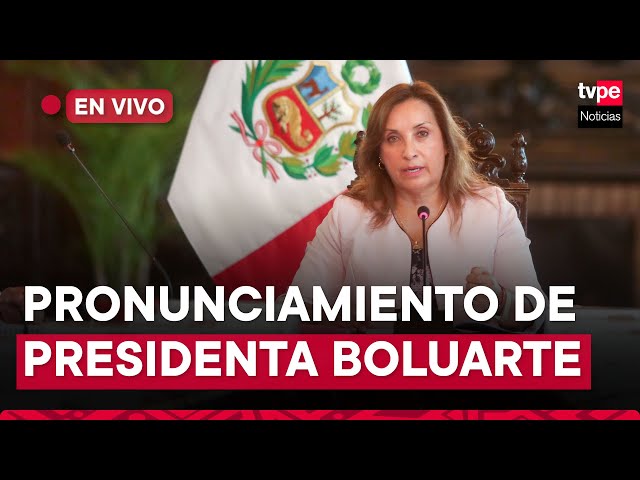 Presidenta Dina Boluarte brinda pronunciamiento desde Palacio de Gobierno