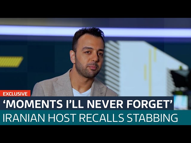 ⁣'I'll never forget': Iranian journalist recalls moment he was stabbed outside London 