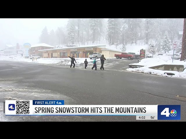 Spring snowstorm hits the mountains