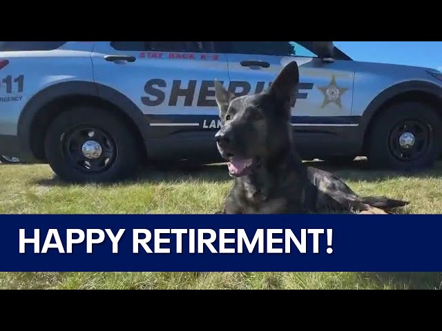 ⁣K9 Dax in full retirement mode after serving 9 years in Lake County