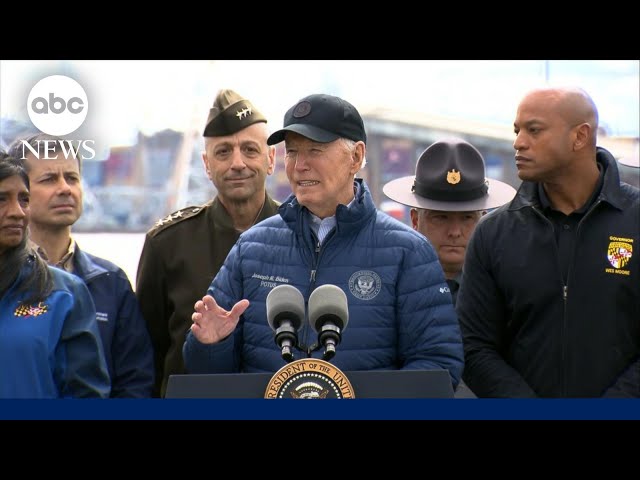 ⁣Biden tours Francis Scott Key bridge and meets with victims' families