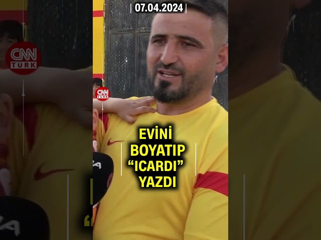 ⁣Evini Sarı Kırmızıya Boyatıp Ünlü Yıldızın Adını yazdı: "İcardi'yi Köyümüze Bekliyorum&quo