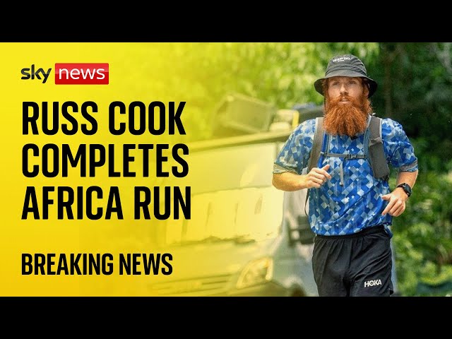 Watch live: 'Hardest Geezer' Russ Cook completes record-breaking run through Africa