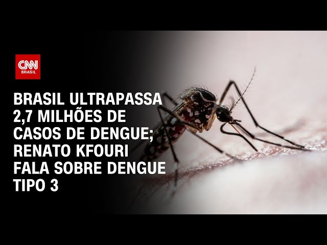 Brasil ultrapassa 2,7 milhões de casos de dengue; Renato Kfouri fala sobre dengue tipo 3 | AGORA CNN