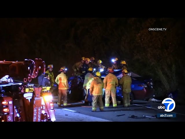 Deadly crash shuts down westbound 10 Freeway in West LA