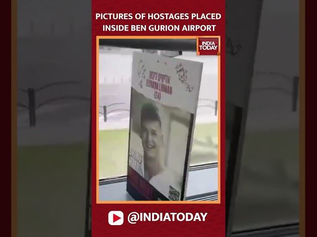 Visuals From Ben Gurion Airport Where Pictures Of Hostages Of Israel- Hamas War, Have Been Put Up